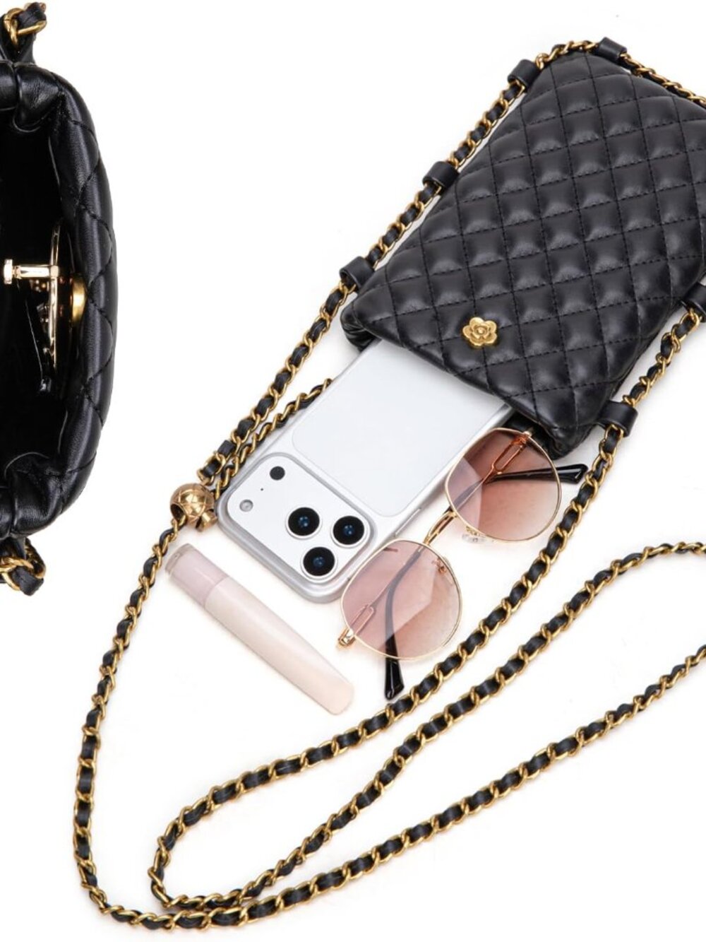 Quilted Small Crossbody Bags for Women Trendy Cell Phone Purse - Picture 6 of 8